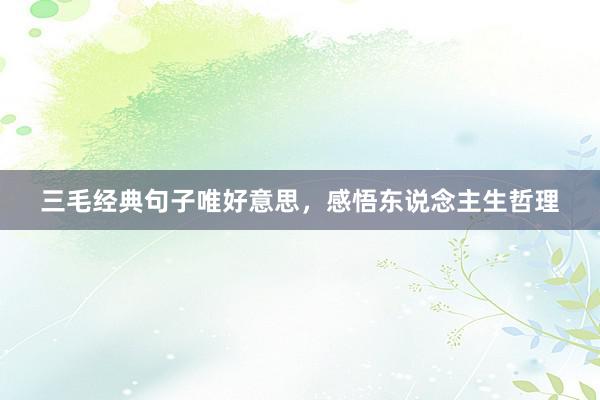 三毛经典句子唯好意思，感悟东说念主生哲理